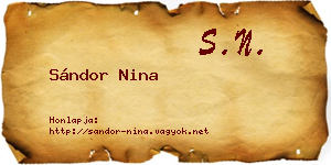 Sándor Nina névjegykártya
